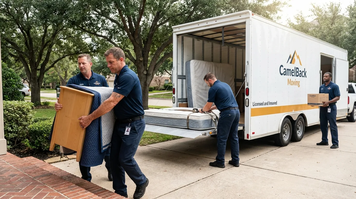 Crew loading residential truck for cross-state move from Hancock, MD