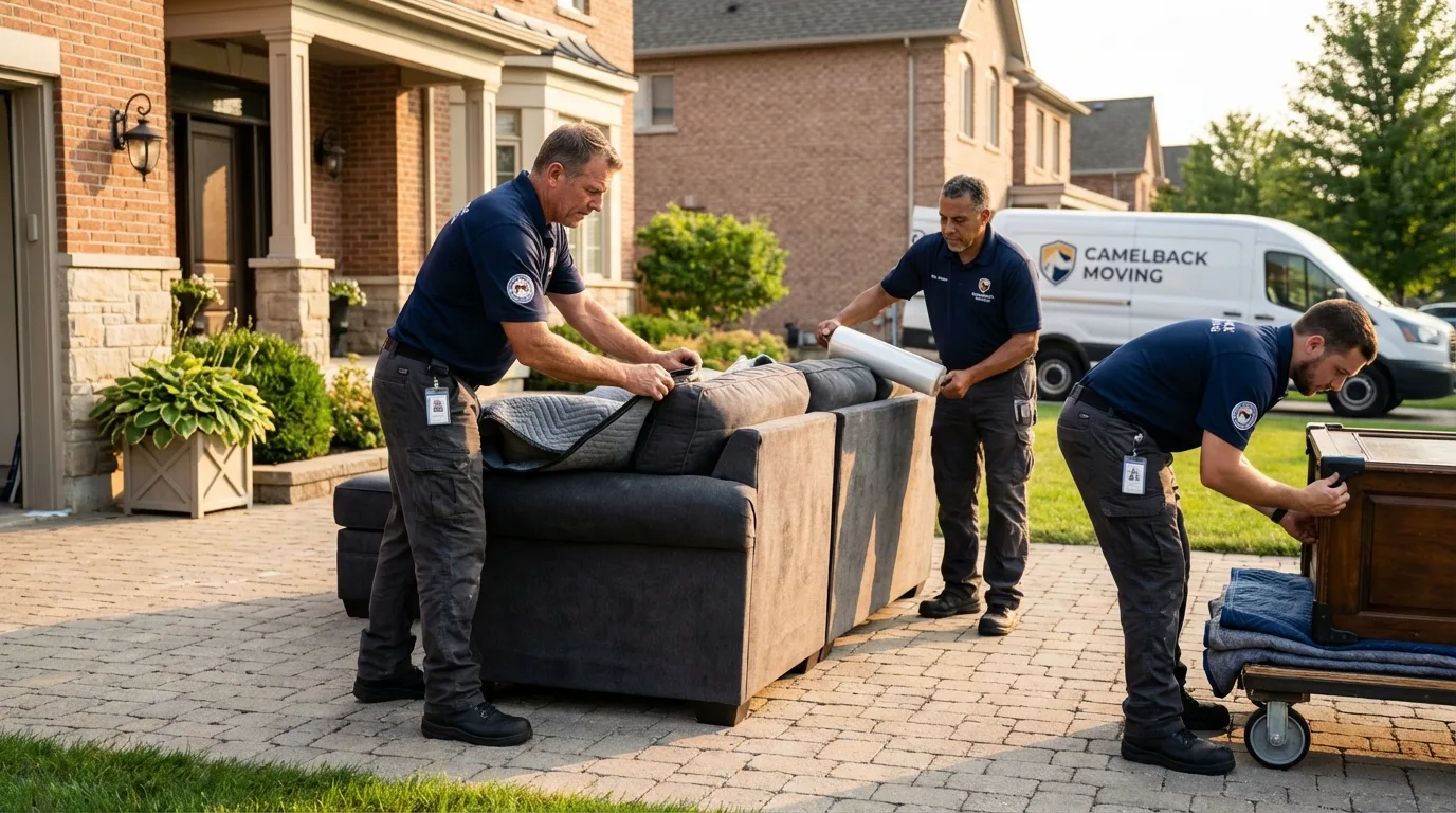 Large estate moving crew wrapping furniture in Hancock, MD